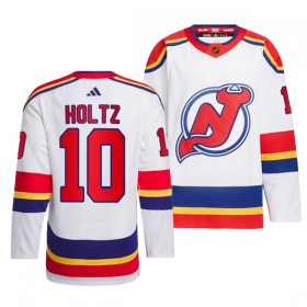 New Jersey Devils Trikot Alexander Holtz 10 Adidas 2022-23 Weiss Reverse Retro 2.0 Authentic - Herren